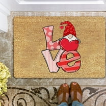 Openpig Door Mat with Non-Slip Backing Gnome Kitchen Mats Valentines Day Gnome Entryway Outdoor Floor Mat Indoor