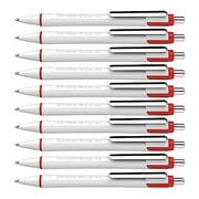 Schneider Slider Xite XB (Extra Broad) Ballpoint Pen, Refillable + Retractable, 1.4 mm, White Barrel w/Blue Accents, Red Ink, Box of 10 Pens (133202)