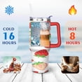 thumbnail image 4 of Strawberry Flowers 40oz Tumbler - Double Wall Leak-Proof Cup - Sweet Red Berry Watercolor Art for Office Workers, 4 of 9