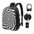 thumbnail image 3 of YFYANG 17" Laptop Backpack, Abstract Spiral Pattern Fashion Travel Work Backpack with USB and Headphone Cable Interface for Men and Women, 3 of 8