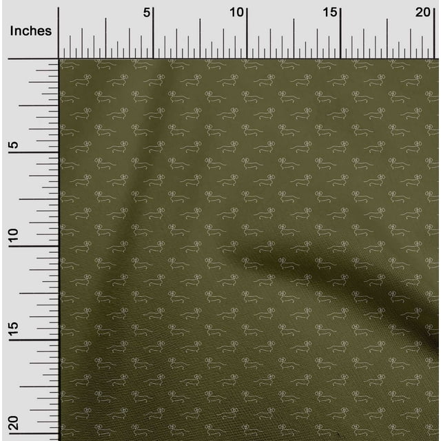 oneOone Polyester Lycra Fabric Dachshund Dog Print Sewing Fabric BTY 56 Inch Wide