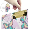 thumbnail image 4 of Coolnut Fashion Butterflies 12.5"x9" Clipboard, Acrylic Fashion Letter A4 Size Clipboards with Metal Clip for Nurses, Students,Teacher,Women, Man-Gold12x9in, 4 of 7