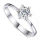 thumbnail image 1 of Gold Ring with White CZ Crystal - White Gold Plated - Size 18.9 white, 1 of 5