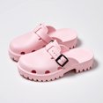 thumbnail image 1 of 2024 nuevos tacones zuecos para mujer EVA sandalias caladas zapatos de calle chanclas ocio plataforma tacones cuadrados zapatillas modernas, 1 of 6