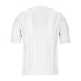 thumbnail image 3 of Men's Knitted Solid Color Short Sleeve Textured Casual Golf Shirt Summer Stretch Slim Lapel T-Shirt, 3 of 6