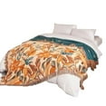 thumbnail image 1 of Manta bohemia grande, suave manta de algodón orgánico para sofá cama, manta con decoración floral de granja, manta reversible para sofá, colcha y regalo, 1 of 5