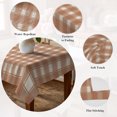 thumbnail image 5 of Khaki Checkered Table Cloth Waterproof Tablecloths, Farmhouse Plaid Buffalo Elegant Tablecloth Dining Table Cover for Kitchen Party Tabletop Outdoor, Square Tablecloth 60x60 Inch, 5 of 9