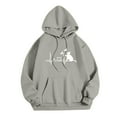 thumbnail image 4 of WILLBEST Sudadera con Capucha para Mujer, Estilo Otoño-Invierno, Holgada, Tallas Grandes, con Estampado de Letras y Cordón Ajustable Grande, 4 of 6