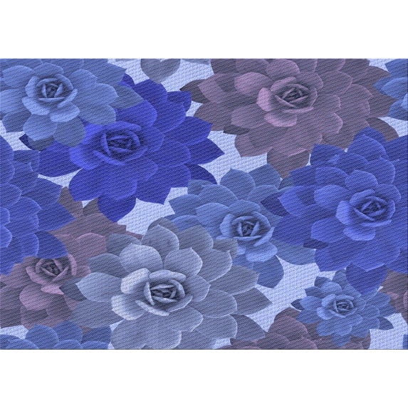 Ahgly Company Indoor Rectangle Patterned Cornflower Blue Area Rugs, 8' x 10'