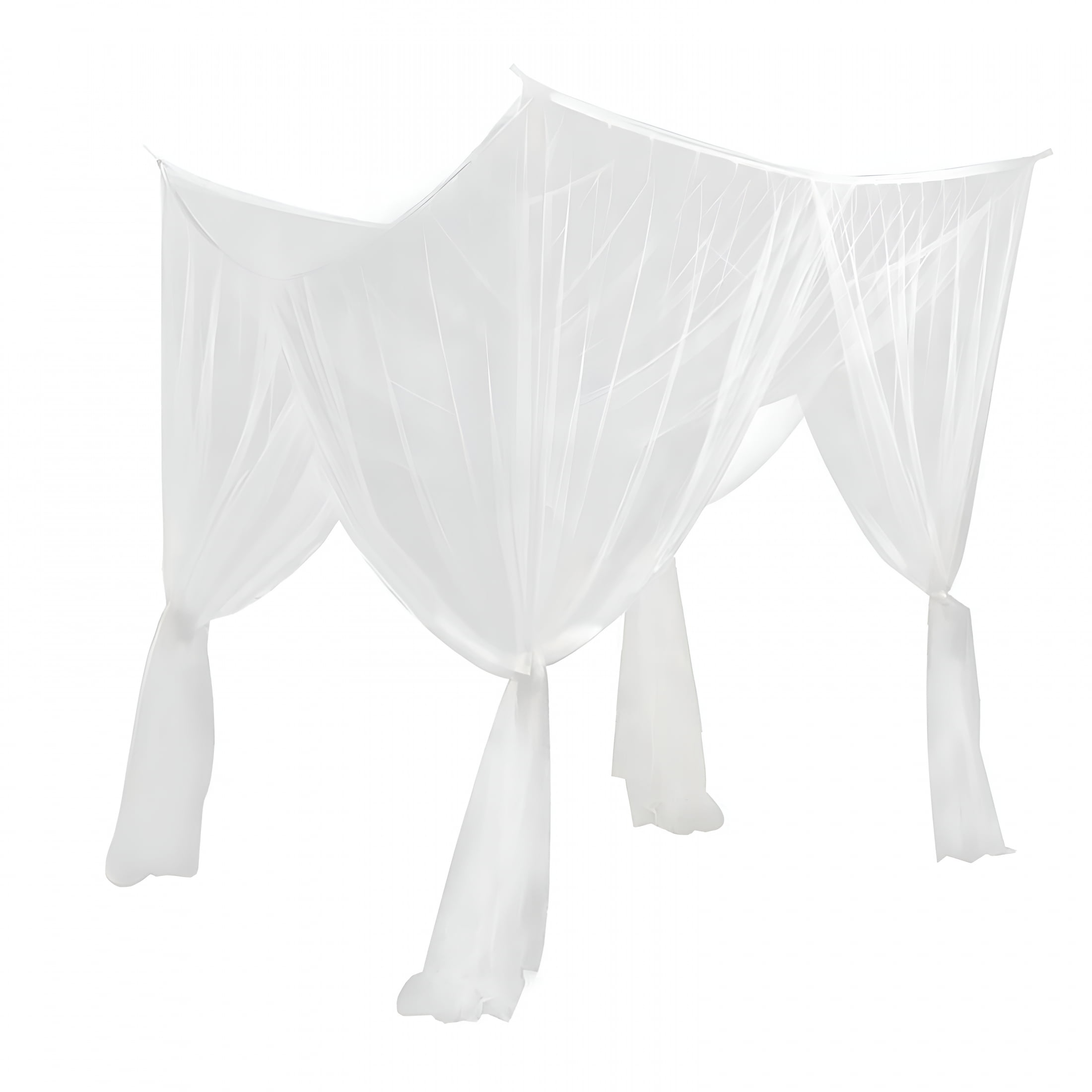 AUQ 2026 New 4 Corner Post Canopy Bed Curtain Bed Drape Hanging Bed Valance Netting for Women White for Bedroom, Bed Decor, Relaxation, Sleep, Romantic Setting.