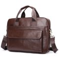 thumbnail image 1 of Bolso de negocios para hombre, bolso de mano para hombre, de piel auténtica, de moda, de piel de vaca de capa superior, maletín, bolso para ordenador para hombre, 1 of 5