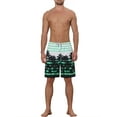 thumbnail image 2 of NOMADIC NOOK Men's Color Block Tropical Trees Printed Striped Beach Shorts 2 Pack, 2 of 5