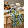 thumbnail image 6 of nqOlkjepod Yellow Lemon Table Runner 60 Inches Long Farmhouse Dress Scarves, Summer Fruit Rustic Blue Striped Dining Tablerunner for Coffee Table/Kitchen Island/Party Décor, 13" x 60", 6 of 8
