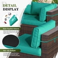 thumbnail image 4 of PUKNLY Outdoor Furniture Replacement Cushions, Fits 6-seat Sectional Rattan Conversation Set, 14 Piece Patio Water-Resistant Replacement Sofa Cushions, Liner&Cover（Lake Blue）, 4 of 8