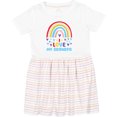 thumbnail image 3 of Inktastic I Love My Grandpa Rainbow Hearts Girls Toddler Dress, 3 of 5