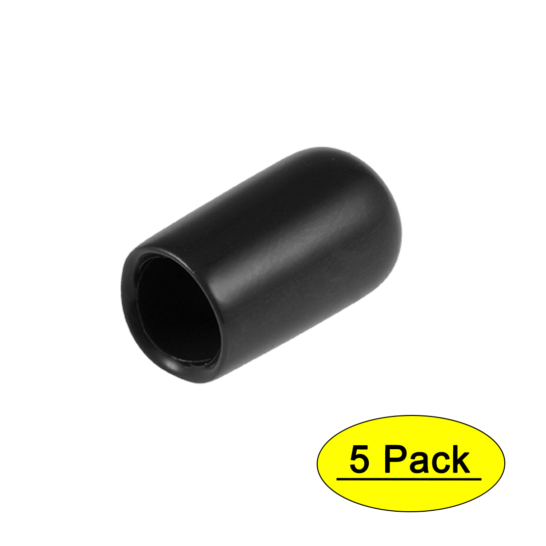 Screw Thread Protectors, 1/4inch ID Rubber Round End Cap Cover Black