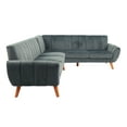 thumbnail image 3 of Dark Gray Velvet Sectional Sofa - 2PC Living Room Furniture, 111"W x 85"D, Plush Velvet Upholstery, Durable Wood Frame, Perfect for Apartments &amp; Lounges, 3 of 6