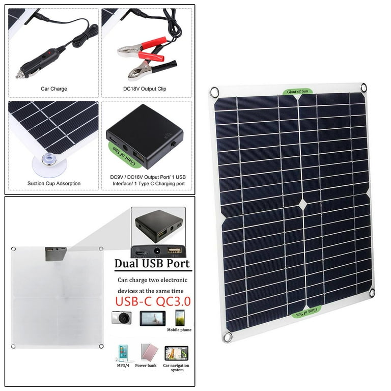 20W Solar Panel Battery Charger 12V for Car Camping Boat with Battery Clips USB car charger 20W Solar Panel Battery Charger 12V for Car Camping Boat with Battery Clips USB car charger