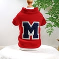 thumbnail image 3 of Ropa para mascotas, osito de peluche, para otoño e invierno, acolchado, cálido, con la letra M, serie de camisetas, 3 of 6