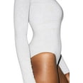 thumbnail image 3 of American Apparel Women's Cotton Spandex Long Sleeve Bodysuit, Heather Grey, Small, 3 of 7