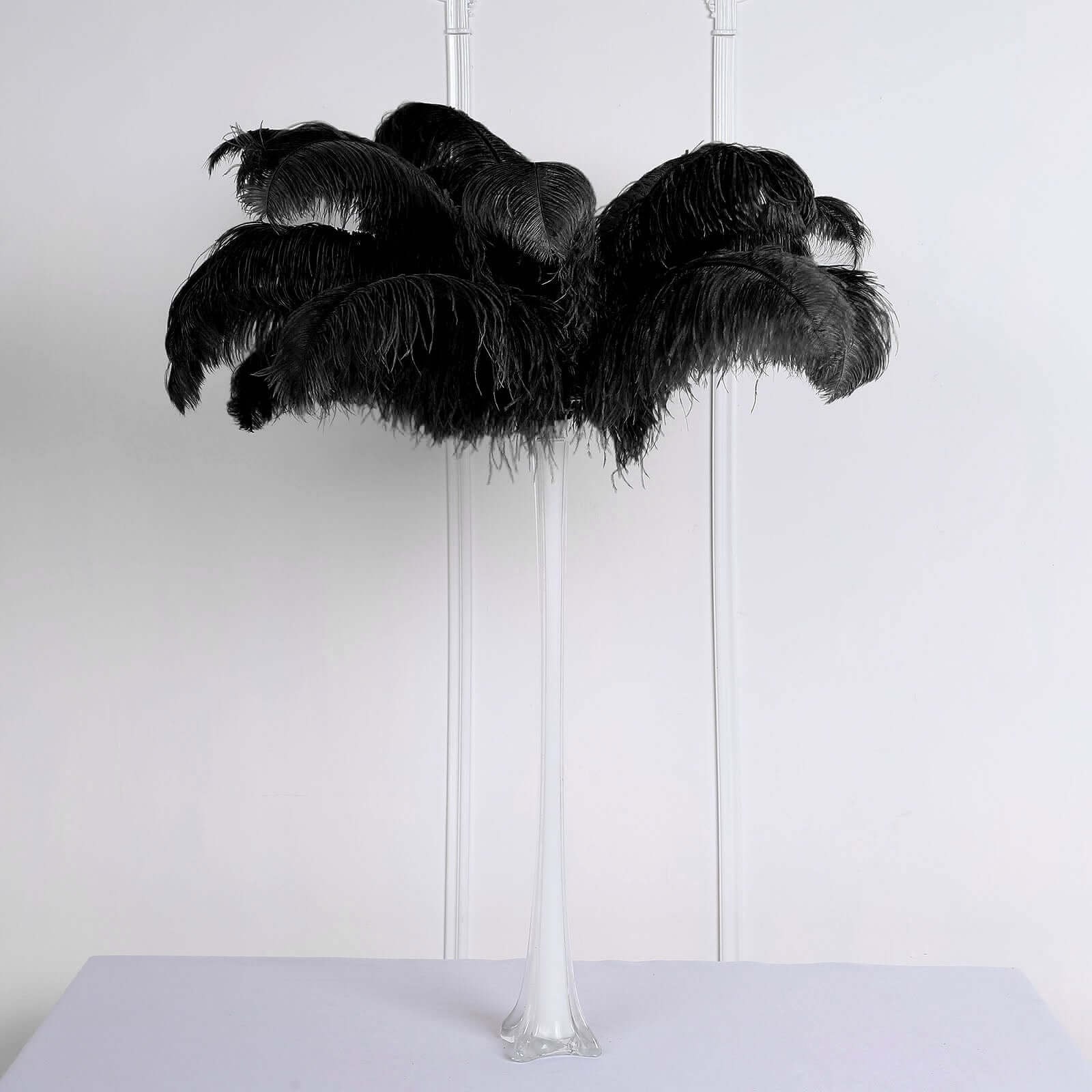 Efavormart 12 RARE 24"-26" Ostrich Plume Feathers For Wedding Birthday Party Dance Banquet Event Decoration - Black