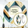 thumbnail image 3 of Designart "Mosaic Chevron Merge" Chevron Rund Mirror For Wall Decor - Large Gray Round Printed Mirror -Glam Round Living Room Mirror - 36" x 36", 3 of 6