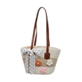 thumbnail image 2 of Bolso tote para mujer, bolso de hombro bohemio, bolso de playa para vacaciones, para ir al trabajo o para desplazarse. Beige, 2 of 9