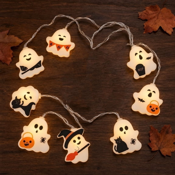 Skegnu Halloween String Lights Decorations, Halloween String Lights Cute Ghost Decorative Strings, 3m/9.8ft