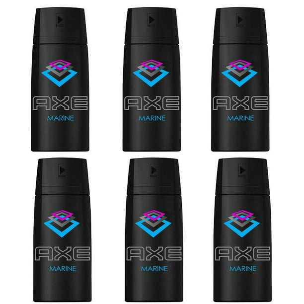 6 Pack Axe Marine Mens Deodorant Body Spray, 150ml