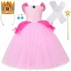 thumbnail image 2 of Vestido de tutú de princesa Peach para niñas, vestidos de tul para fiesta de cumpleaños, disfraces de Halloween y carnaval de color rosa brillante para niños, ropa para niños, 2 of 5
