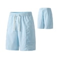 thumbnail image 6 of CIAKGIAF Shorts for Men with Pockets Workout Athletic Shorts,Elastic Waist Drawstring Cargo Shorts,Sky Blue Shorts,Size L, 6 of 9