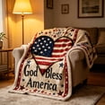 thumbnail image 3 of Fareti Patriotic Throw Blanket 4th of July Throw Blanket for Couch Bed Soft Fuzzy Fleece Blankets Stars and Stripes Red White Blue American Flag Veteran Blanket, 3 of 4
