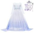 thumbnail image 1 of Elsa Robe de Princesse pour Filles Halloween Carnaval Fête Cosplay Déguisement Violet, 1 of 7