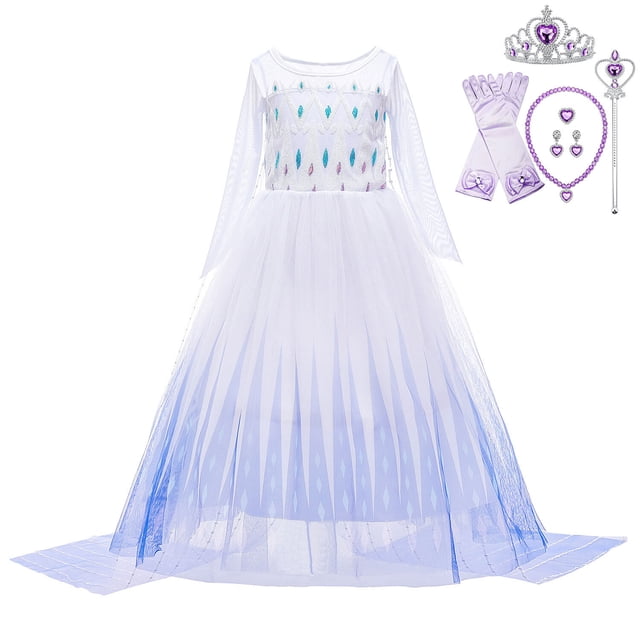 Elsa Robe de Princesse pour Filles Halloween Carnaval Fête Cosplay Déguisement Violet