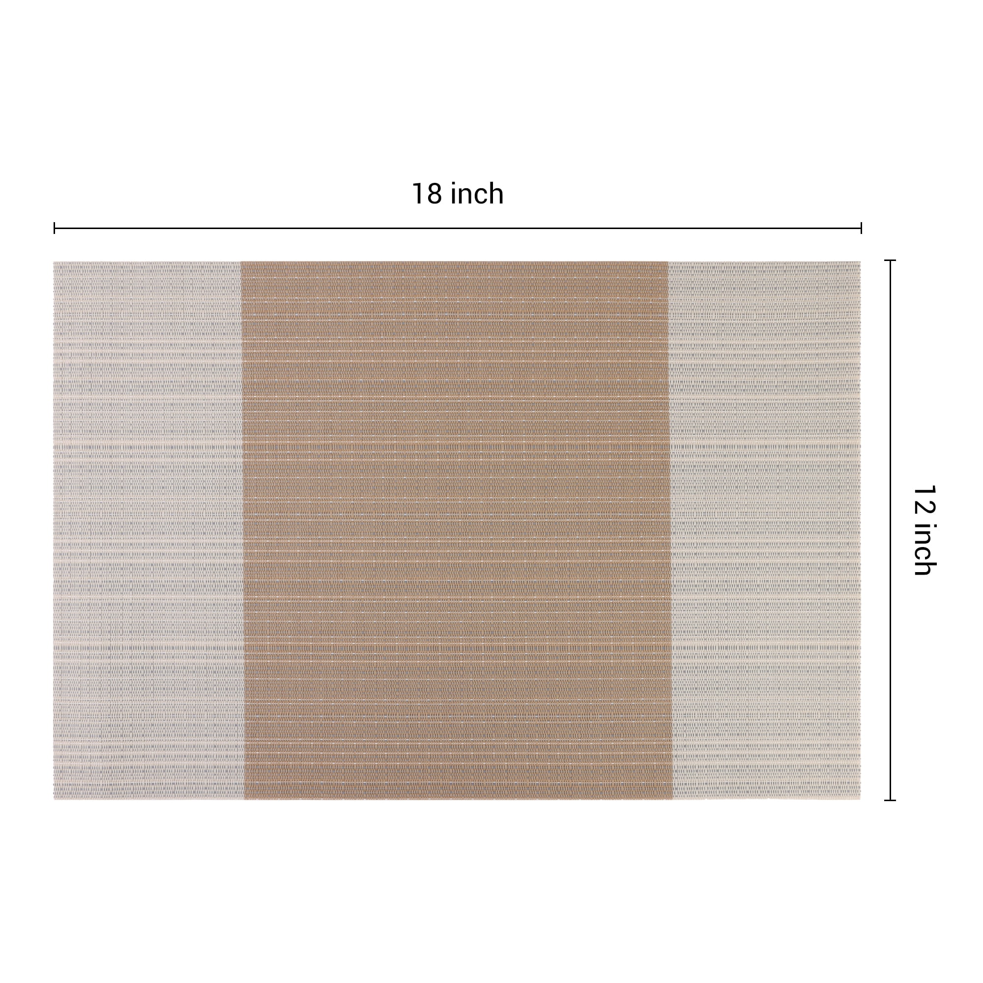 Unique Bargains Set of 6 Easy Clean Placemats for Kitchen Dining Table Decor Earth Yellow