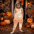 thumbnail image 2 of Gunia Toddler Girls Halloween Outfit Flannel Pumpkin Ghost Kids Suspender Romper Loose Harem Style Jumpsuit Festive Party Outfits Orange 1-2 Years, 2 of 5
