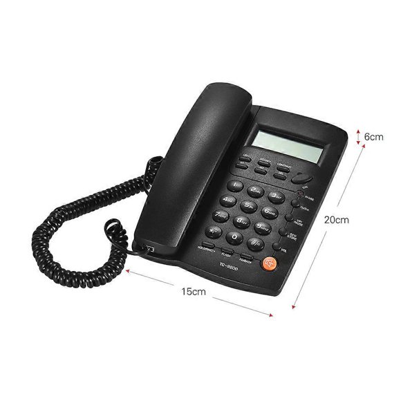 Desktop Corded Telephone Phone with LCD Display Caller ID Volume Adjustable Calculator Alarm Clock for House Home Call Center Office Company Hotel