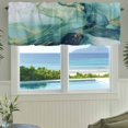 thumbnail image 3 of Turquoise Marble Farmhouse Short Window Curtain Valances, Modern Abstract Art Aesthetics Rod Pocket Kitchen Valances for Living Room Bedroom Bathroom Cafe 42" x 18", 3 of 8