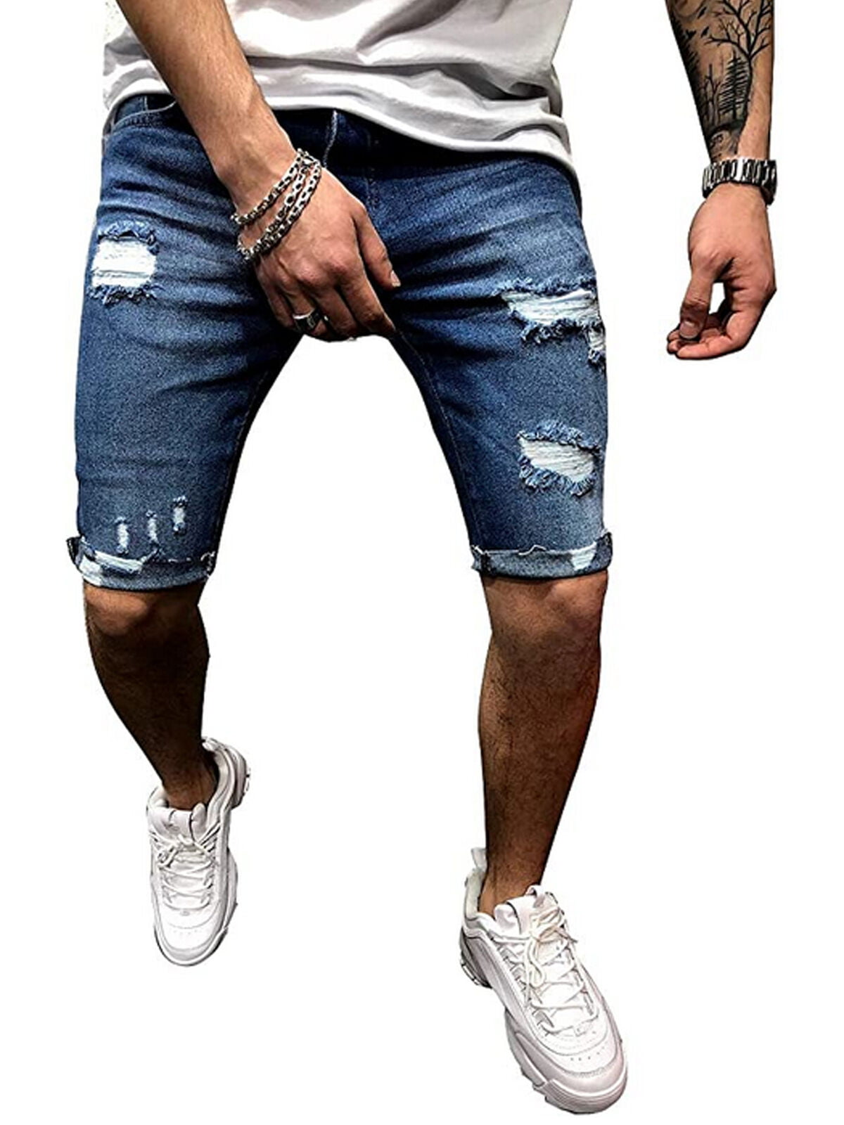 frayed jean shorts mens