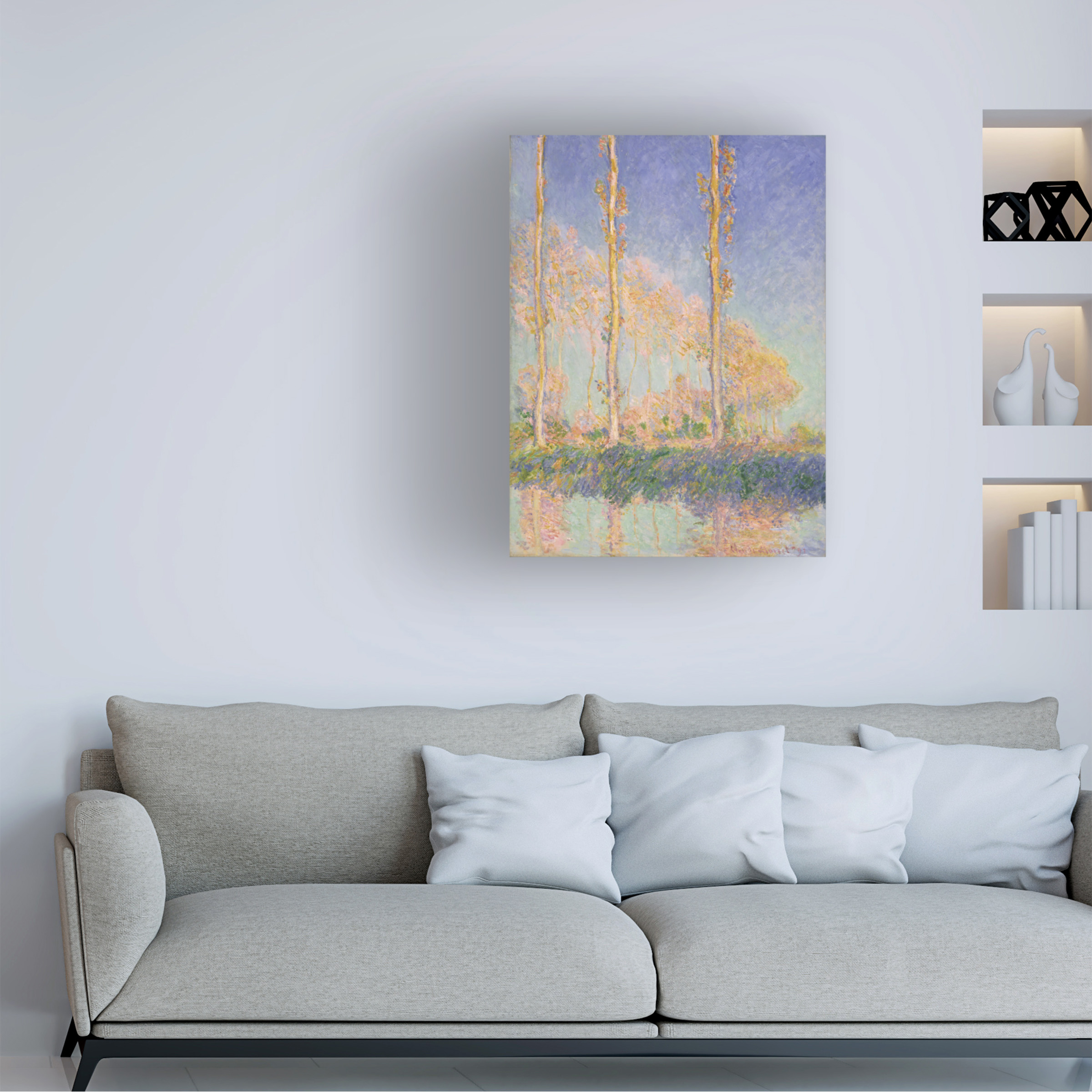 Monet 'French Poplars' Canvas Art