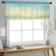 thumbnail image 2 of Turquoise Blue Ombre Valance Curtains for Kitchen/Living Room/Bathroom/Bedroom Window, Rod Pocket Small Topper Half Short Window Curtains Voile Sheer Scarf, Abstract Modern Art Oil Painting 42"x12", 2 of 8