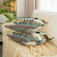 thumbnail image 4 of Camping Throw Pillow Covers,Camper Themed Pillow Covers Camper Decor,RV Travel Car Camping Accent Pillow Cases,Sketch Drawing Wood Vintage Cushion Covers Teal Brown 16x16 inch set of 2, 4 of 7