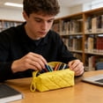thumbnail image 2 of Summer Saving!Back_to_School Supplies Under $5 dollars!Special Pencil Case Pouch, High-valueCandy-colored Pencil Case SoftStationery Storage Bag Large Zipper Cosmetics Storage Bag, Yellow, 2 of 7