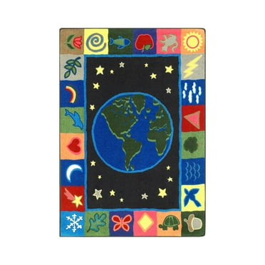 Kid Essentials - Geography & Environment EarthWorks, 5'4" x 7'8", Multicolored