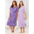 thumbnail image 4 of Dreams & Co. Plus Size 2-Pack Long Henley Sleepshirt, 4 of 6