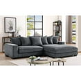 thumbnail image 3 of Miekor Furniture Luxe Oversized Two-Piece Right Facing Sectional Couches for Living Room, 102.4-Inch L Shaped Sofa with Chaise, Upholstered with Corduroy Fabric, Dark Grey 11414, 3 of 12