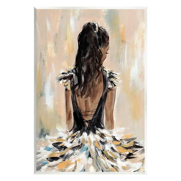Stupell Industries Fashionista in Dress Beauty & Fashion Painting Unframed Art Print Wall Art, 10 x 15