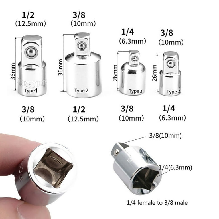 Besufy Socket Wrench Adapter Socket Wrench Adapter 1/2 1/4 3/8 inch Ratchet  Socket Converter Set Hand Tools 