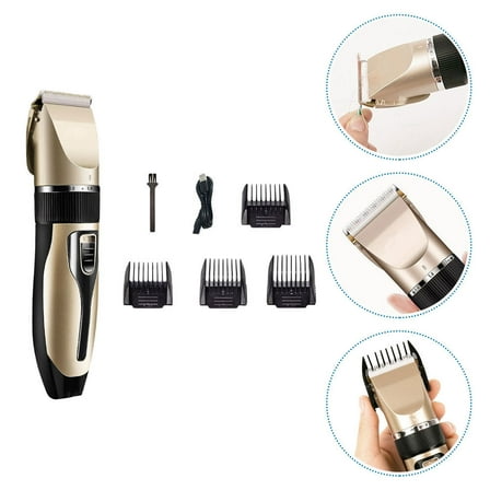 LULULION 1Set Professional Hair Clipper Golden Electric Trimmer with Multipurpose Attachments