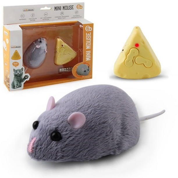 Ratón de peluche de juguete con Control remoto, juguete para gatos, juguete realista y cómodo para rata de peluche, ratón falso